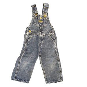 VTG OshKosh B'Gosh Kids 2T Blue Denim Vestbak  Overalls USA Made Toddler
